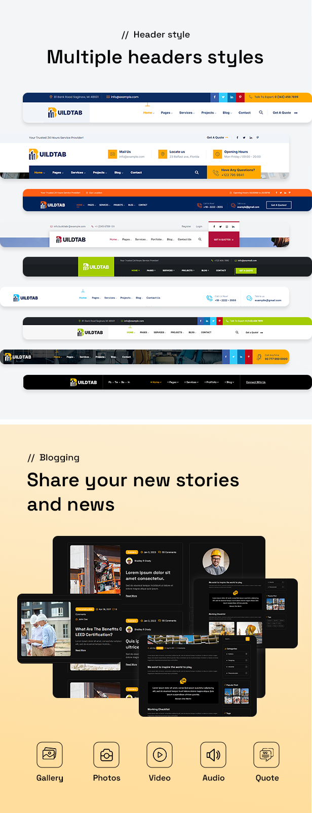 BuildTab - Construction Firm WordPress Theme